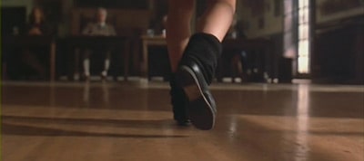 Flashdance ballet scene. Focus on s pair of 80s black shoes