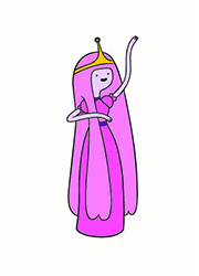 Illustration of Princess Bubblegum, Adventure Time's character.